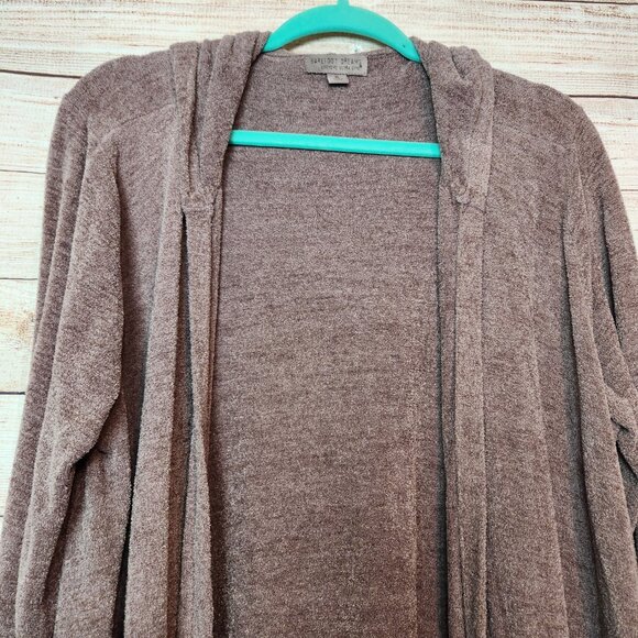Barefoot Dreams Hooded Cardigan Size XL CozyChic Ultra Lite Purple Plum Color - Picture 2 of 15